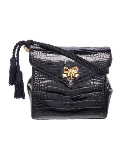 Pre-owned Judith Leiber Alligator Crossbody Bag Vintage In Blue