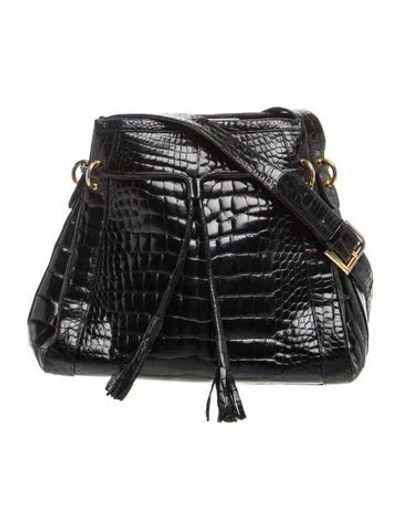 Pre-owned Judith Leiber Alligator Shoulder Bag In Black