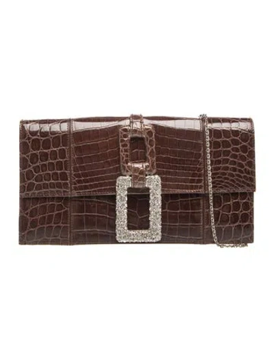 Pre-owned Judith Leiber Alligator Shoulder Bag In Brown