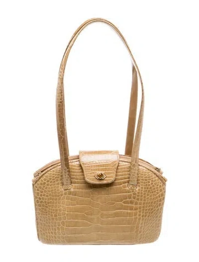 Pre-owned Judith Leiber Alligator Shoulder Bag In Neutrals