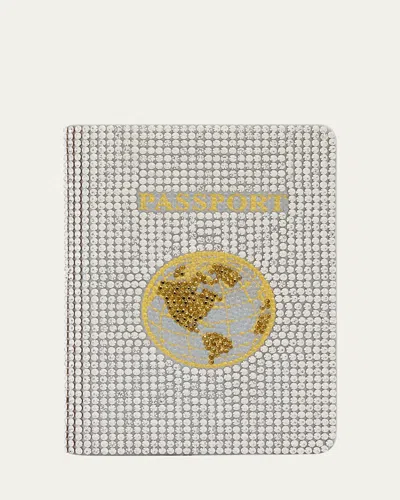 Judith Leiber Allover Crystal Passport Holder In Silver