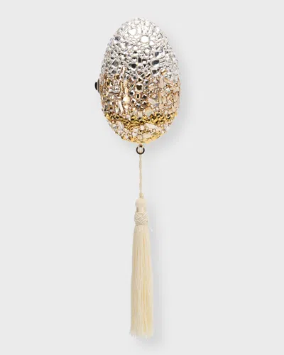 Judith Leiber Anniversary Celebration Effervescent Egg Clutch Bag In Silver Rhine Multi