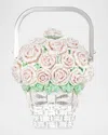 Judith Leiber Basket Of Roses Blush Bouquet Top-handle Bag In Silver Rhine Multi