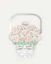 Judith Leiber Basket Of Roses Blush Bouquet Top-handle Bag In Silver Rhine Multi