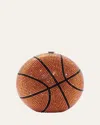 Judith Leiber Basketball Crystal Sphere Clutch Bag In Orange/silver