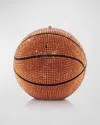 Judith Leiber Basketball Crystal Sphere Clutch Bag In Orange/silver