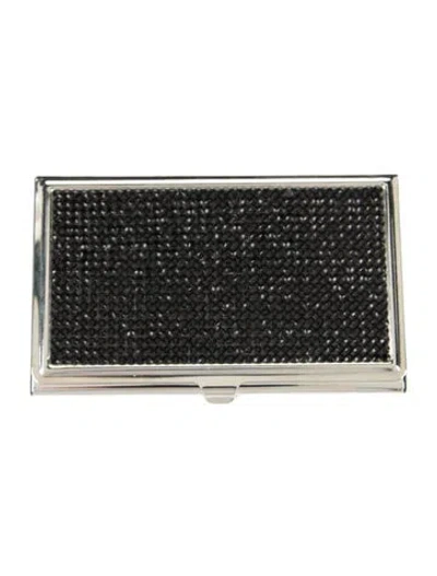 Pre-owned Judith Leiber Bead Business Card Holder. In Black