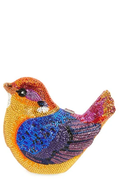 Judith Leiber Womens Bird Kingfisher Crystal Clutch-bag Silver Topaz Multi