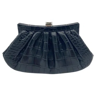 Pre-owned Judith Leiber Black Alligator Mini Evening Bag