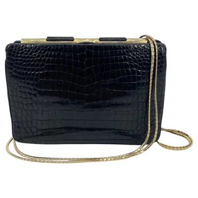 Pre-owned Judith Leiber Black Alligator Shoulder Bag