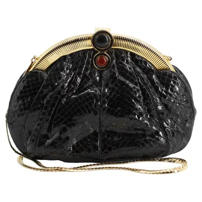 Pre-owned Judith Leiber Black Snakeskin Handbag