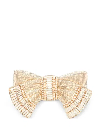 Judith Leiber Bow Deco Gems Champagne Clutch Bag In Gold