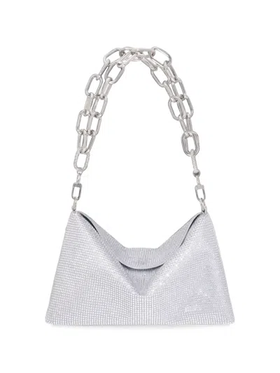 Judith Leiber Bowie Slouch Crystal-embellished Chain-link Tote Bag In Silver