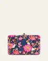 Judith Leiber Brocade Crystal Slim Clutch Bag In Champagne Dark Indig