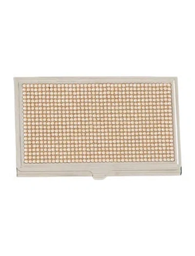 Pre-owned Judith Leiber Business Card Holder In Silver