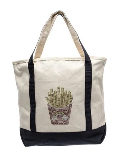 Pre-owned Judith Leiber Canvas Tote In Neutrals
