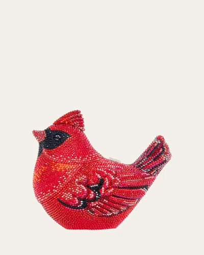 Judith Leiber Cardinal Bird Minaudiere In Silver