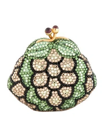 Pre-owned Judith Leiber "champagne Grapes" Minaudiere In Green