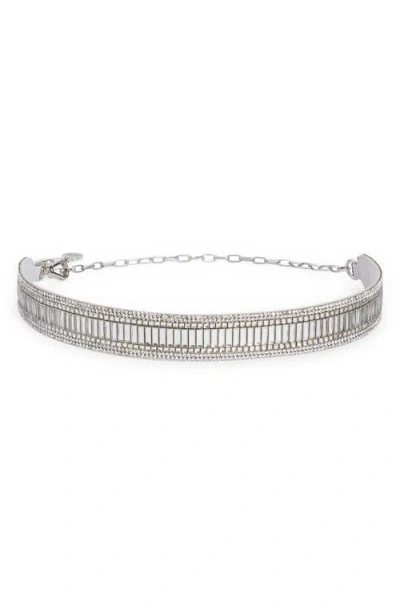 Judith Leiber Couture Baguette Beaded Chain Belt In Metallic