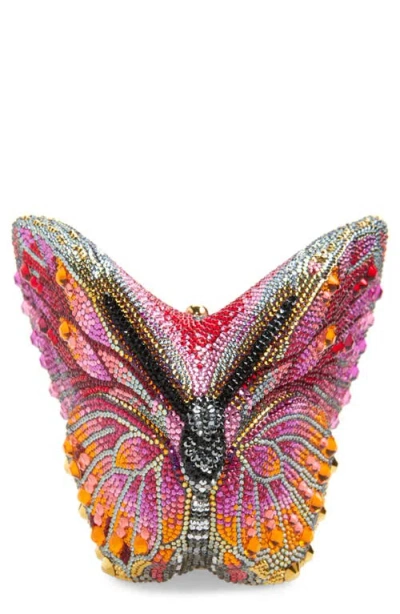 Judith Leiber Butterfly Fireclipper Crystal-embellished Gold-tone Clutch In Multi