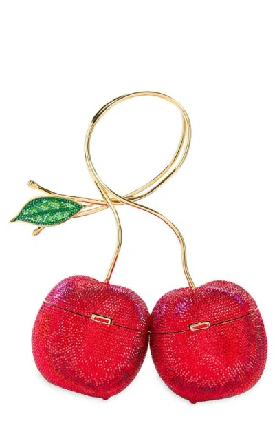 Judith Leiber Couture Cherries Sweetheart Clutch In Red