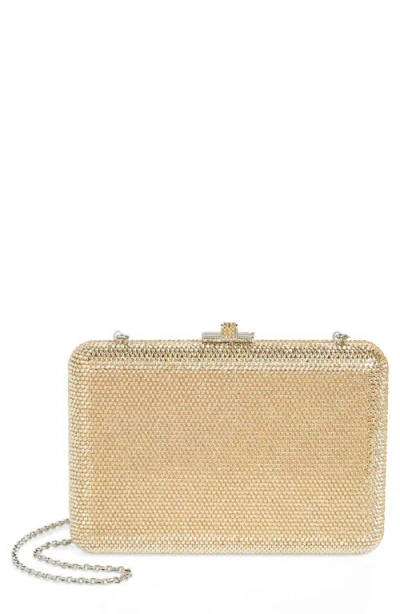 Judith Leiber Couture Crystal Embellished Slim Frame Clutch In Neutral