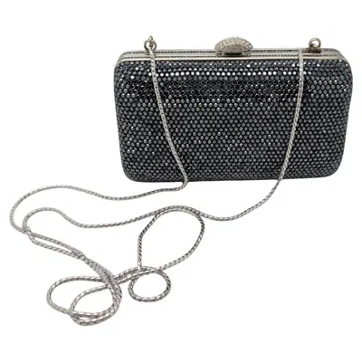 Pre-owned Judith Leiber Couture Crystal-embellished Minaudière Clutch In Black