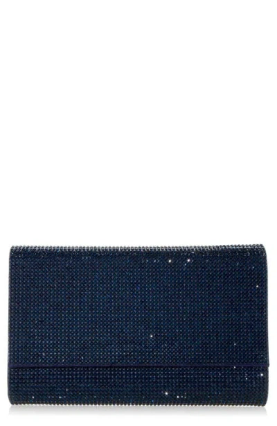 Judith Leiber Couture Fizzoni Beaded Clutch In Silver Navy