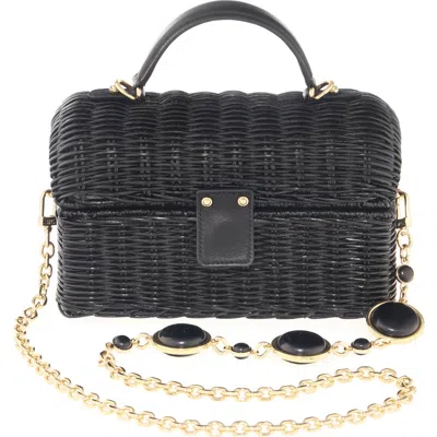 Judith Leiber Couture Isla Wicker Basket Handbag In Black