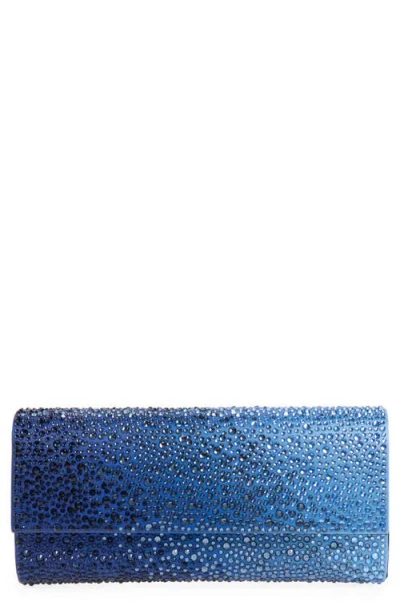 Judith Leiber Couture Perry Crystal Embellished Satin Clutch In Blue