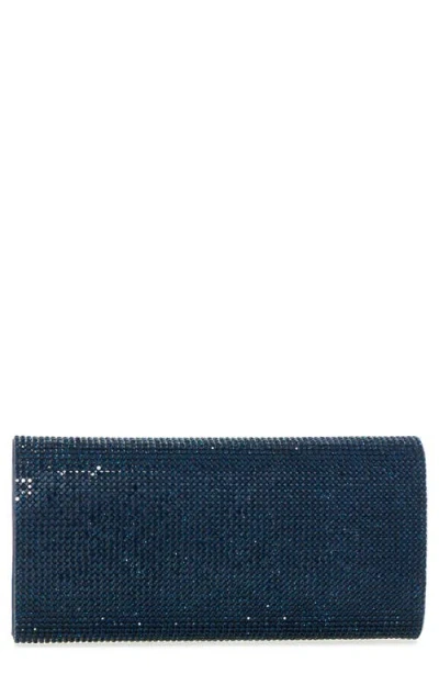 Judith Leiber Couture Perry Embellished Satin Clutch In Blue