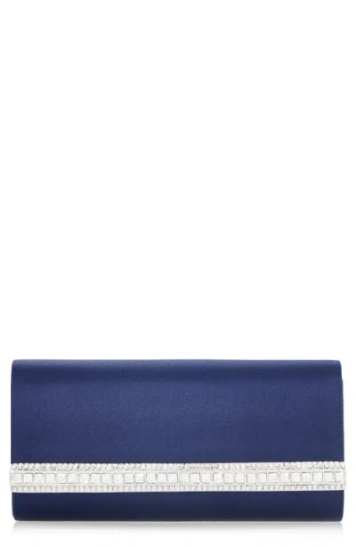Judith Leiber Couture Perry Satin Clutch In Blue