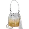 Judith Leiber Couture Piper Ombré Crystal Embellished Bucket Bag In Silver Golden