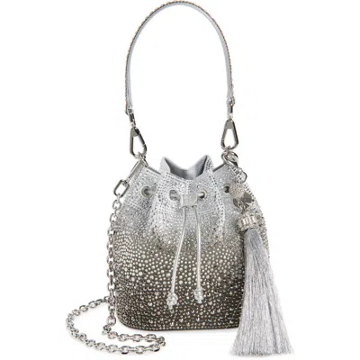 Judith Leiber Couture Piper Ombré Crystal Embellished Bucket Bag In Silver Platinum