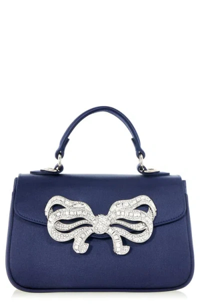 Judith Leiber Couture Satin Bow Top Handle Bag In Blue