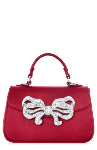 Judith Leiber Couture Satin Bow Top Handle Bag In Red