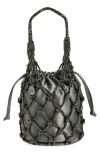Judith Leiber Couture Sparkle Net Pouch Bag In Silver Hematite