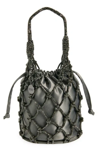 Judith Leiber Couture Sparkle Net Pouch Bag In Silver Hematite