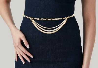 Judith Leiber Couture Triple Chain Belt In Gold