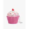 Judith Leiber Cherry Cupcake Crystal Clutch In Silver Fuchsia Multi