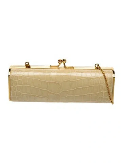 Pre-owned Judith Leiber Crocodile Evening Bag In Transparent