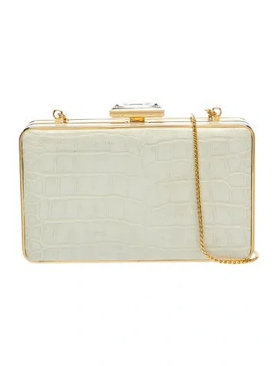Pre-owned Judith Leiber Crocodile Minaudière In Green