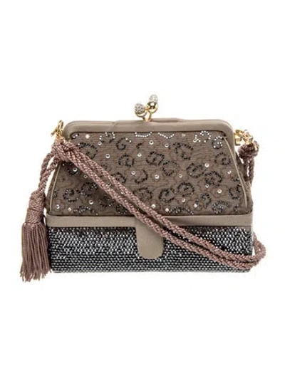 Pre-owned Judith Leiber Crossbody Bag In Neutral