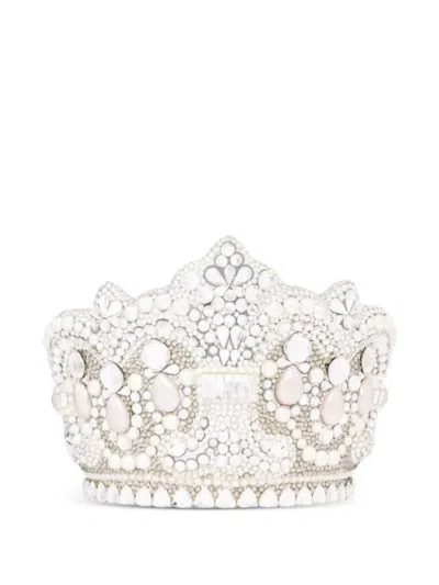 Judith Leiber Crown Diana Crystal-embellishment Clutch Bag In Silver