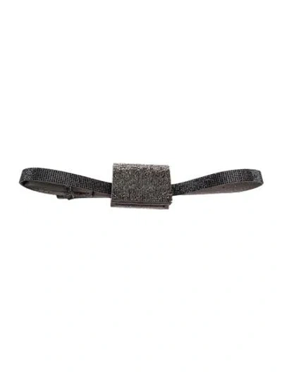 Pre-owned Judith Leiber Crystal Belt Bag In Gray