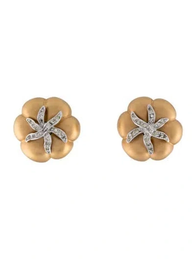 Pre-owned Judith Leiber Crystal Clip On Earrings In Multi