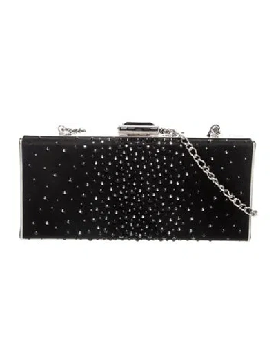 Pre-owned Judith Leiber Crystal Clutch In Black