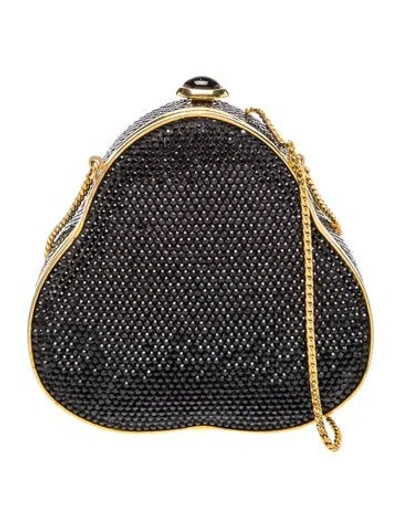 Pre-owned Judith Leiber Crystal Clutch In Black/blue