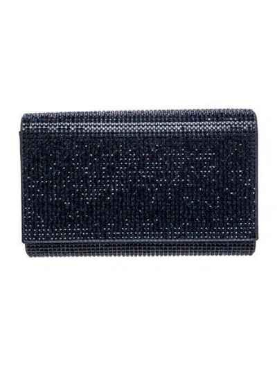 Pre-owned Judith Leiber Crystal Clutch In Blue
