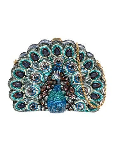 Pre-owned Judith Leiber Crystal Clutch In Blue
